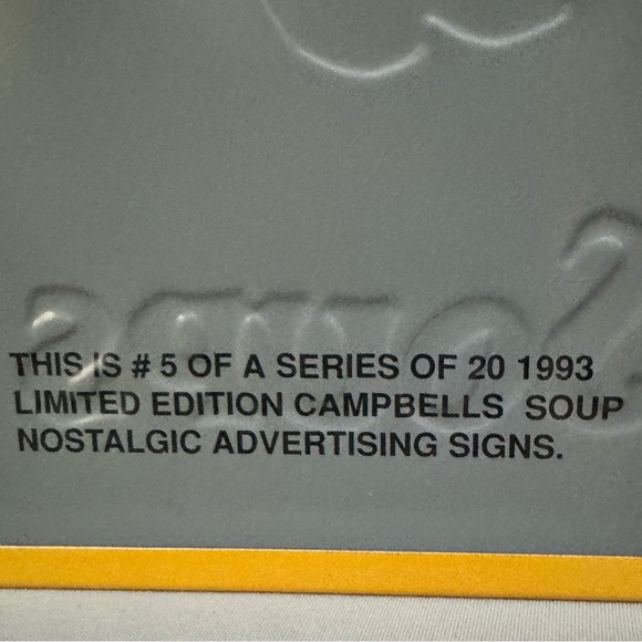 1993 Campbell’s Soup Metal Sign “She Knows” #5 of 20 Vintage AAA Co. - Picture 5 of 6